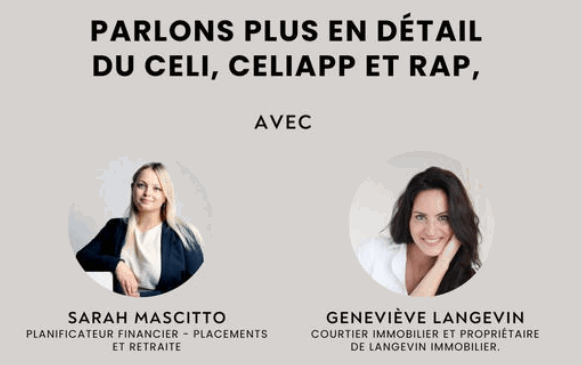 Live de Langevin Immobilier : Parlons plus en détail du CELI, CELIAPP et RAP